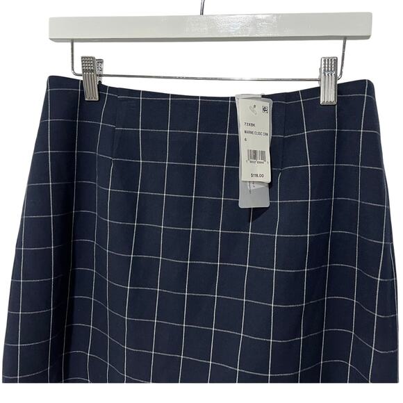 FRENCH CONNECTION SKIRT WOMENS SIZE 6 WINDOW PANE CHECK MINI NAVY NEW - Picture 6 of 13